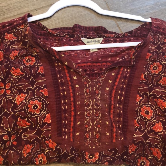 Lucky Brand Maglietta Donna Maniche Lunghe Con Scollo Rotondo E Volant - 6
